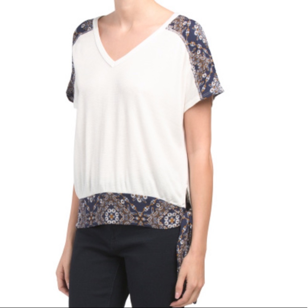Print trim short sleeve